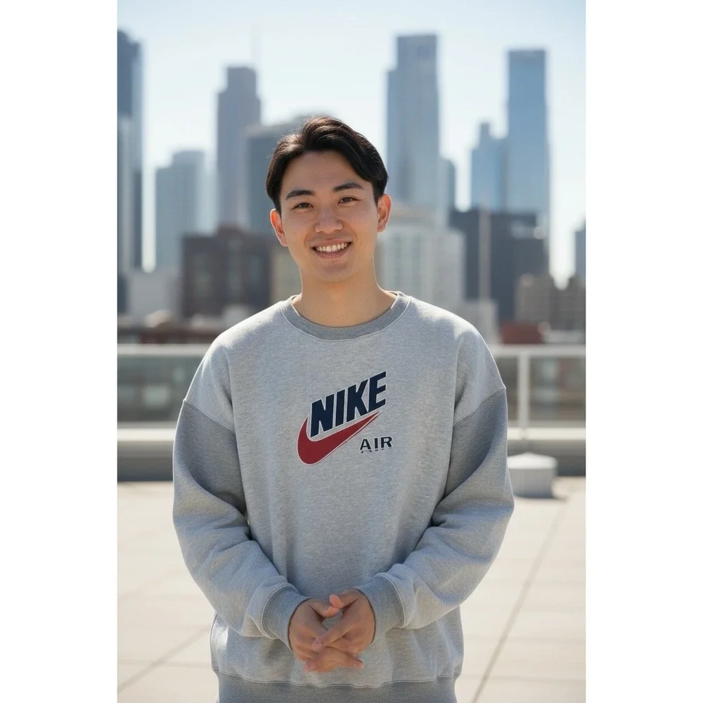 Vintage 90's Nike Sweatshirt XXL Gray  Screen‎ Printed